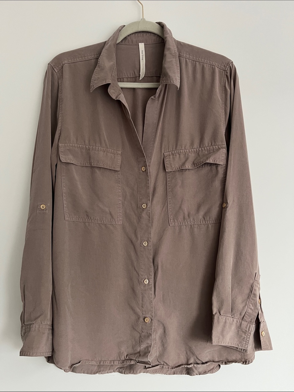 Babaton Button-Down Shirt in Mushroom